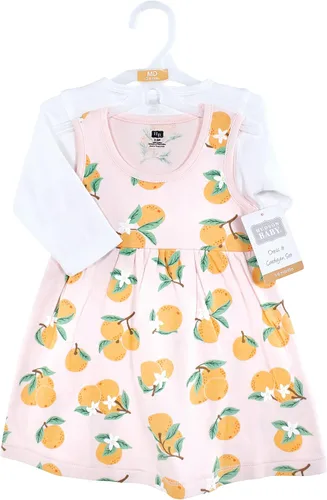 Vista 2 de Hudson Baby Conjunto de vestido y cárdigan de algodón para bebés y niñas pequeñas