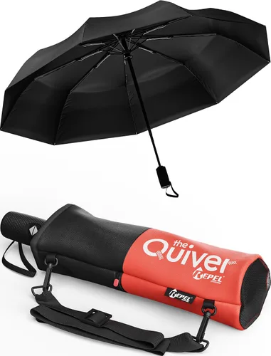 Vista 118 de REPEL Windproof Travel Umbrella - Compact & Withstands Winds up to 85MPH , Strongest Premium Auto Folding Umbrella for Rain and Sun - Durable, Light