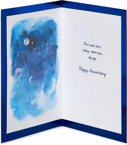 Vista 2 de American Greetings Tarjeta de aniversario para él (una y otra vez)