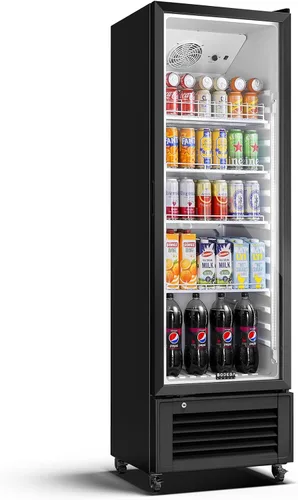 Vista 10 de BODEGACOOLER Refrigerador Comercial de Bebidas, Refrigerador de Exhibición de 290L con Luz LED Suave, 264 Latas y 120 Botellas Refrigerador