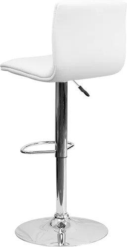 Vista 70 de Flash Funiture silla de bar ajustable con base cromada, Vinilo, Gris