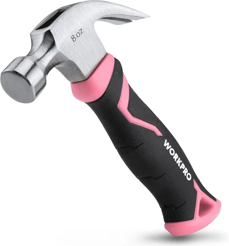 Vista 10 de WORKPRO Martillo de garra de 8 onzas con mango de fibra de vidrio, martillo multiusos con cabeza de acero endurecido forjado Forged Hardened Steel