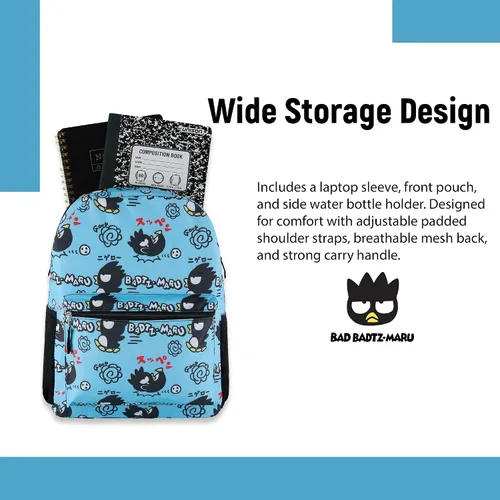 Vista 3 de Hello Kitty Allover Mochila escolar - My Melody, Kuromi, Keroppi, Badtz-Maru - Mochila para niños, niñas, mujeres - Mochila escolar