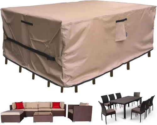 Vista 13 de Fundas para Juego de Muebles de Patio Impermeables Funda para Juegos de Conversación de Patio Funda para Sofá Seccional de Exterior Fundas