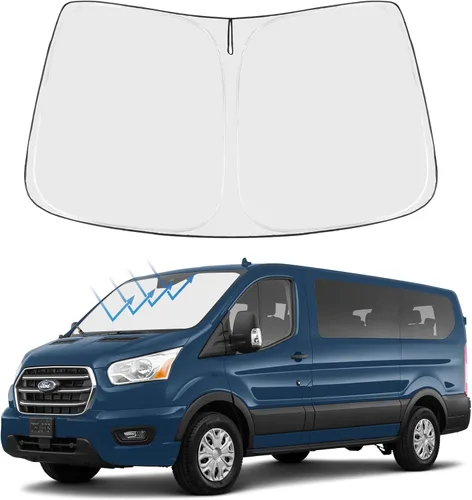 Vista 136 de Proadsy Parasol para parabrisas Rivian R1S 2022-2025 2026 de 4 capas plegable, protector de parasol frontal que bloquea los rayos UV, mantiene