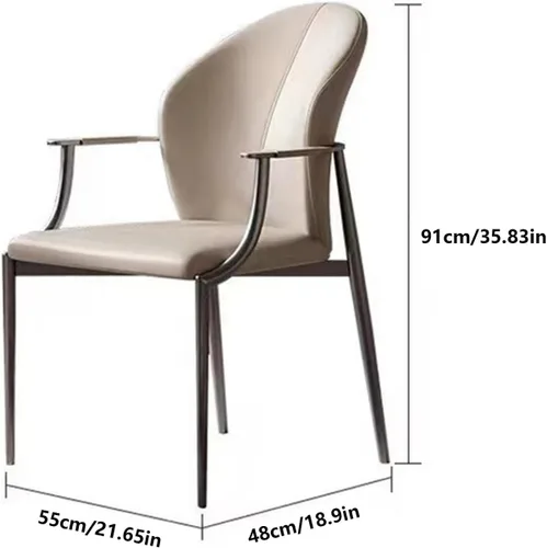 Vista 3 de Sillas de comedor sillas de comedor, cocina moderna y habitación, acento tapizado en piel sintética cojín asiento y patas de metal resistentes