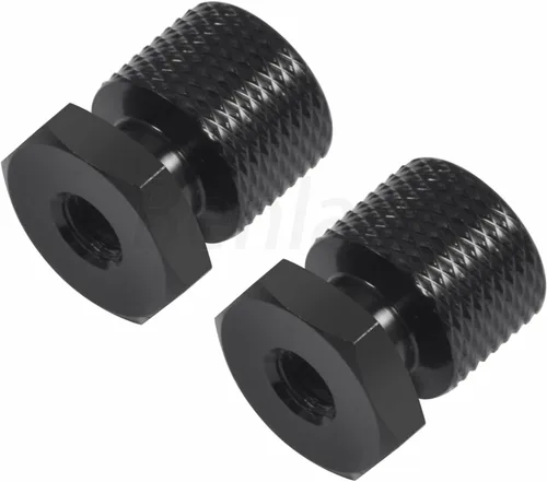 Vista 4 de Benlari Tuercas de montaje negras de asiento individual 1/4"-20 roscas compatibles para Harley Davidson Touring Softail Street Glide Road Glide Road
