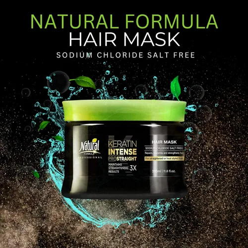 Vista 2 de Natural Formula Mascarilla capilar de queratina - Reparación intensa, mascarilla capilar para cabello encrespado - 11.8 fl oz