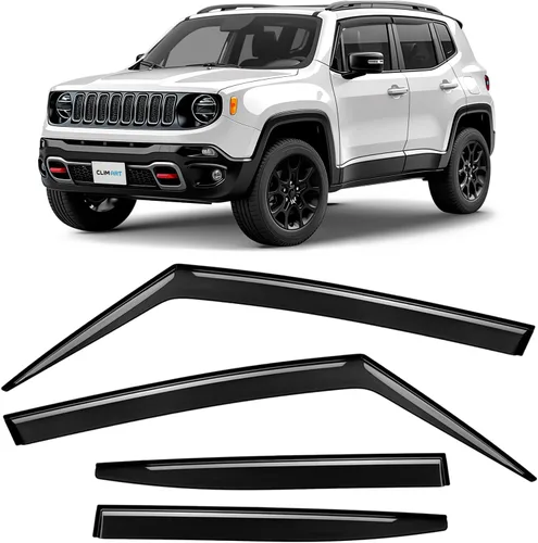 Vista 14 de CLIM ART - Protectores de lluvia increíblemente duraderos para Jeep Cherokee 2014-2023, deflectores de ventana originales con cinta adhesiva