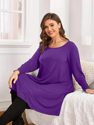Vista 6 de BELAROI Vestido informal acampanado suelto de manga 34 para mujer