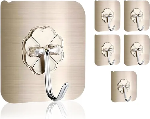 Vista 10 de Paquete de 12 ganchos autoadhesivos resistentes – transparentes, impermeables, ganchos de pared adhesivos para llaves, baño, ducha, exterior, Claro