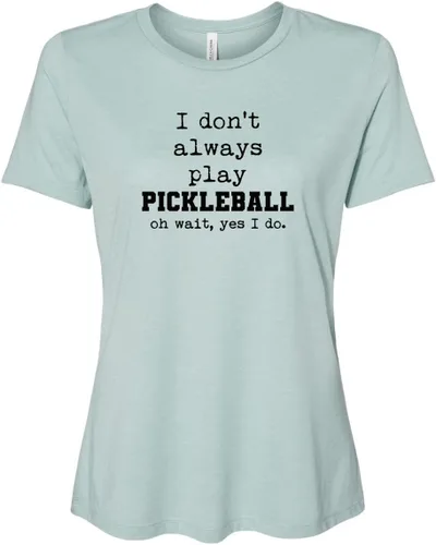 Vista 11 de Cute Women's Screen Printed Crew Neck Tee, Shirts With Sayings, Dusty Blue or Olive
