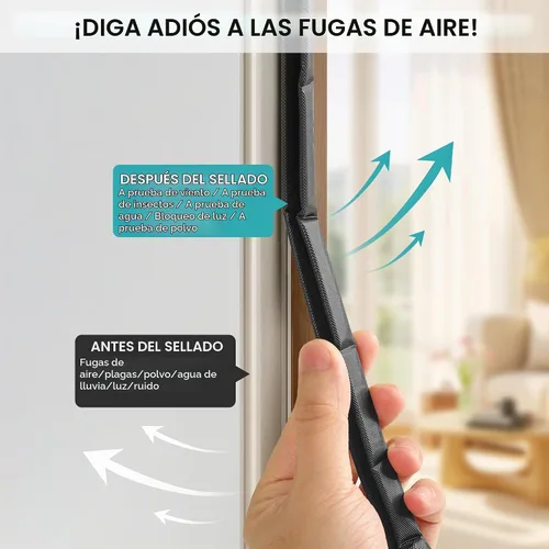 Vista 5 de Tira de sellado de puerta con burlete en forma de V de 40 pies – Cinta de espuma autoadhesiva para puertas y ventanas, bloqueador de corrientes