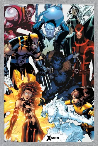 Vista 14 de Trends International Marvel Comics - The X-Men - Collage Wall Poster, 14.725" x 22.375", Barnwood Framed Version Versión enmarcada Barnwood