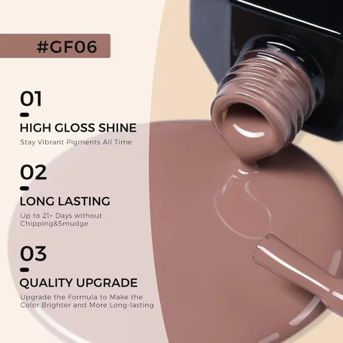 Vista 3 de TOMICCA Esmalte de uñas de gel marrón café, 0.5 onzas líquidas, esmalte de uñas de secado con LED UV para arte de uñas, manicura en casa, otoño e