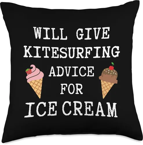 Vista 5 de Kitesurfing Gifts Kitesurfer Equipment Kitesurf Advice for Ice Cream - Cojín de kitesurf, 16 x 16, multicolor