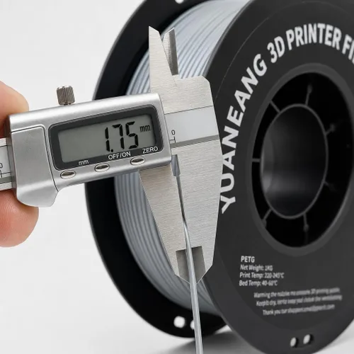 Vista 2 de Filamento PETG para impresora 3D, precisión dimensional +/- 0.001 in, carrete de 2.2 libras, 0.069 in, plateado 2.2 lbs plata