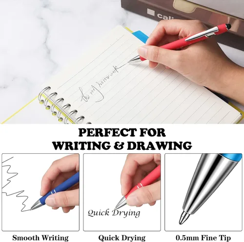 Vista 4 de 10 piezas bolígrafos para oficina, con citas inspiradoras sarcásticas, lápiz stylus táctil para pantalla, escrituras alentadoras, tinta negra
