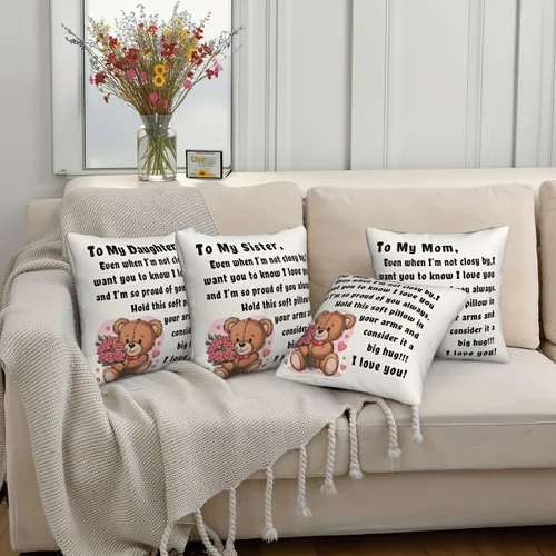 Vista 7 de Paquete de 4 fundas de cojín decorativas para sofá, sillón, casa de campo, 18 x 18 pulgadas