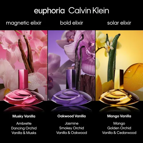 Vista 10 de Calvin Klein Euphoria Solar Elixir Parfum Intense - Perfume Ambery para mujer - Con mango, orquídea dorada, vainilla y madera de cedro - Fragancia