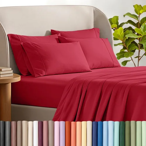 Vista 14 de Bare Home Hotel Luxury - Juego de sábanas Queen extra suave, 6 piezas, bolsillos profundos, ajuste fácil, refrescantes y transpirables, resistentes