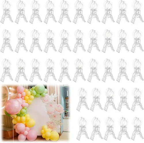 Vista 11 de LemonRoad Paquete de 10 Clips Grandes para Arco de Globos de Plástico Transparente con Resorte para Telón de Fondo de 3.5 Pulgadas, Abrazaderas