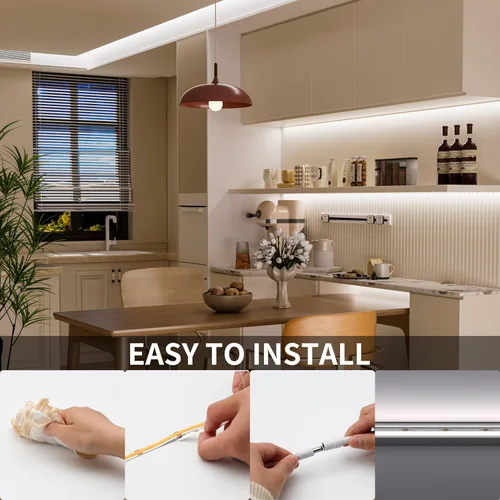 Vista 9 de PAUTIX Tira LED COB de 24 pies/24.6 ft, tira de luces LED blancas Dailylight de 6000 K, cinta LED súper brillante regulable, luces LED DC24V