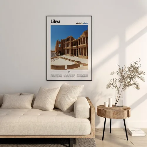 Vista 7 de Póster de Libia, impresión de Libia, arte de pared, impresión de viaje, destino de viaje, pintura al óleo, póster para colgar en la pared, 395