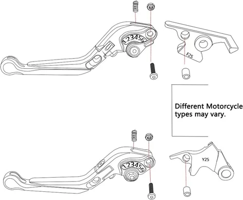 Vista 5 de Para Yamaha FZ6R 2009-2012 2013 2014 2015 2016 2017 motocicleta ajustable extensible freno embrague palancas manillar puños (color : G)