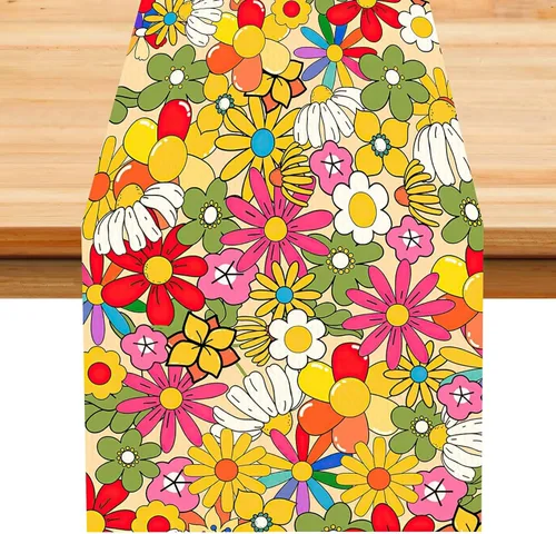 Vista 24 de Camino de mesa con estampado de piel de vaca, lino y algodón, rústico, estilo occidental, color negro, marrón, piel de vaca, para decoración