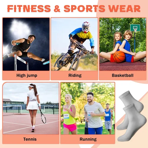 Vista 7 de Tigeen 72 pares de calcetines de tobillo deportivos a granel para adultos, unisex, calcetines de algodón, calcetines casuales para hombres y mujeres