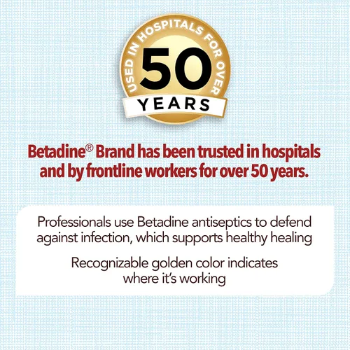 Vista 5 de Betadine - Solución antiséptica de primeros auxilios, povidona yodada 10%, protección contra infecciones, mata gérmenes en cortes, raspaduras