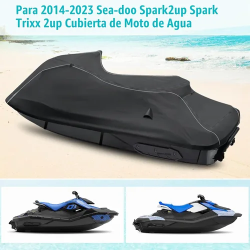 Vista 7 de Cubierta impermeable para moto acuática a medida para Sea-doo Spark 2up Spark Trixx 2up, cubiertas para jetski Waverunner de 600D Oxford
