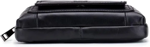 Vista 5 de Bolsa de cuero para cinturón de teléfono, bolsa horizontal para hombres, multiusos, con lazo, monedero, monedero, bolsa para teléfono celular