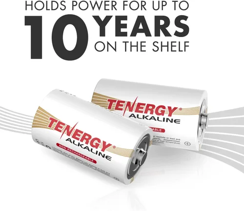 Vista 5 de Tenergy Batería alcalina LR14 de 1.5 V C, baterías no recargables C de alto rendimiento para relojes, controles remotos, juguetes y dispositivos