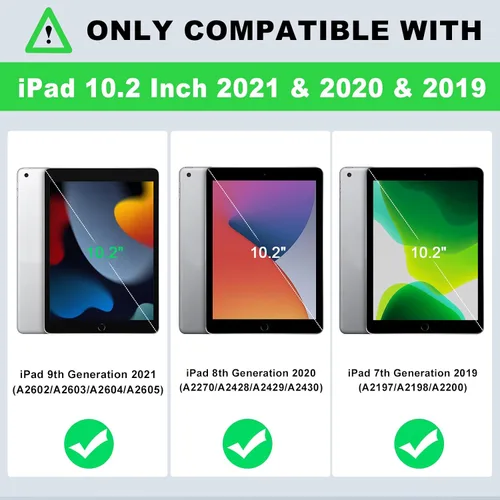 Vista 2 de TIMISM Funda para iPad de 9ª/8ª/7ª generación (2021/2020/2019), resistente grado militar, a prueba de golpes, resistente, funda protectora de 10.2