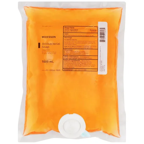Vista 10 de McKesson Jabón líquido antibacteriano para manos, botella de bomba, 18 onzas, 12 unidades Aroma limpio