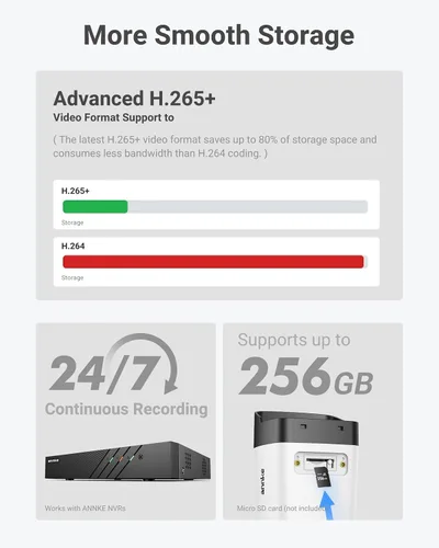 Vista 6 de ANNKE Paquete de 2 cámaras de seguridad PoE de 5MP con micrófono/audio, cámaras IP para exteriores con lente gran angular de 0.110 in, visión