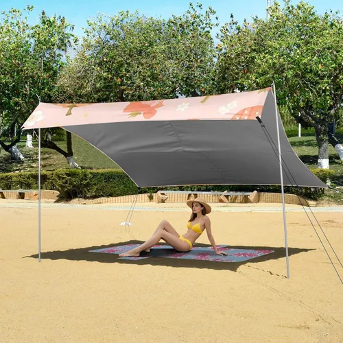 Vista 6 de Cute Pumkins - Tienda de campaña de playa estable UPF50+ impermeable con bolsa de transporte para patio trasero, pastizal, parque