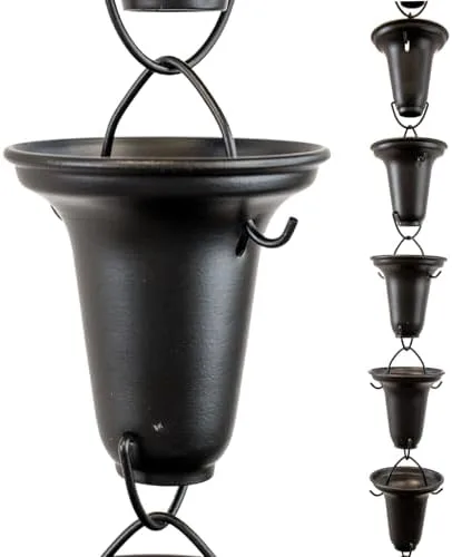 Vista 5 de Nutshell Stores Flare Cups Cadena de lluvia - Bronce - 8 pies