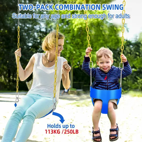 Vista 4 de AGPTEK Juego de columpios para niños pequeños, columpio de cubo resistente con cuerda ajustable, linda forma para niños pequeños con capacidad