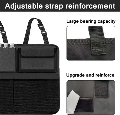 Vista 4 de Snuopfy Organizador y almacenamiento para maletero de automóvil, organizador colgante para asiento trasero para SUV, camión, MPV, camioneta, bolsa 7