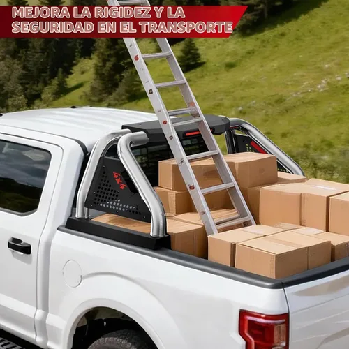 Vista 3 de SYHVU Barra de Rollo Deportiva Ajustable Universal para Cama de Camión, Barras de Rollo de Acero Inoxidable Compatibles con Dodge Ram
