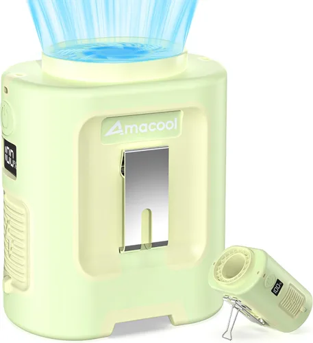 Vista 13 de AMACOOL Mini ventilador de cintura portátil con clip, 13,000 rpm, 4 velocidades, ventilador de cuello personal, hasta 24 horas de duración
