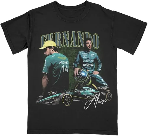 Vista 2 de Fernando Alonso Camiseta Vintage Camiseta Formula 1 Racing