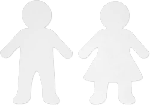Vista 7 de Juvale Paquete de 48 recortes para muñecas de papel para niños y niñas, color blanco, 250 GSM, niños de 5.88 x 9 pulgadas y niñas de 5.88 x 8.7
