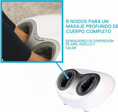 Vista 4 de Aurora Health & Beauty Masajeador de pies de compresión de aire Shiatsu con terapia de calor