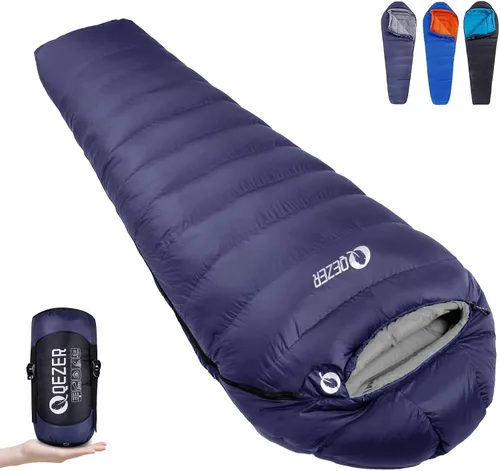 Vista 7 de Down Sleeping Bag for Adults, 0°F 10°F 15°F 20°F 600 Fill Power Mummy Lightweight Compact Cold and Warm Weather Backpacking Sleeping Bag for Camping