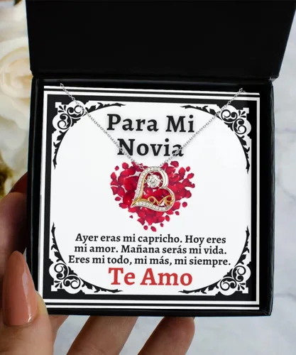 Vista 7 de Cadena para novia con mensaje personalizado, regalo de aniversario de boda o Navidad