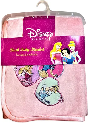 Vista 4 de Manta de princesa Ariel, Bella, Cenicienta y Blancanieves (rosa)